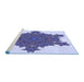 Sideview of Machine Washable Transitional Slate Blue Rug, wshpat3701blu