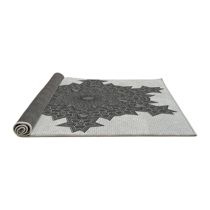 Thickness of Patterned Carbon Gray Rug, pat3701gry