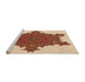 Sideview of Machine Washable Transitional Mahogany Brown Rug, wshpat3701org