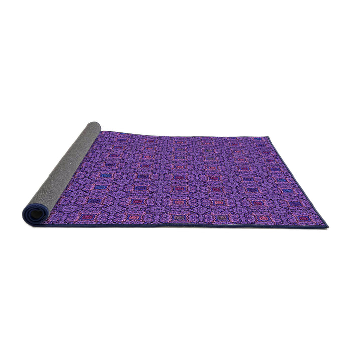 Thickness of Patterned Bright Purple Rug, pat3702pur