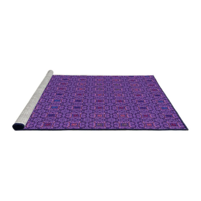 Sideview of Machine Washable Transitional Bright Purple Rug, wshpat3702pur