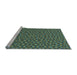 Sideview of Machine Washable Transitional Army Green Rug, wshpat3703lblu