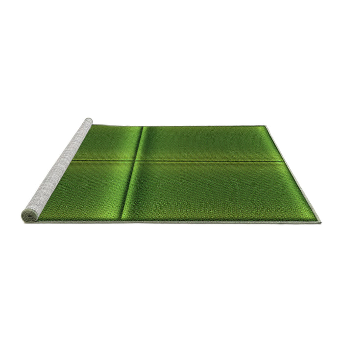 Sideview of Machine Washable Transitional Dark Lime Green Rug, wshpat3704grn