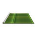 Sideview of Machine Washable Transitional Dark Lime Green Rug, wshpat3704grn