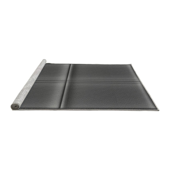 Sideview of Machine Washable Transitional Black Rug, wshpat3704gry