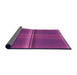 Thickness of Patterned Medium Violet Red Pink Rug, pat3704pur