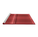 Sideview of Machine Washable Transitional Red Rug, wshpat3704rd