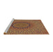 Sideview of Machine Washable Transitional Brown Red Rug, wshpat3706brn