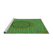 Sideview of Machine Washable Transitional Green Rug, wshpat3706grn