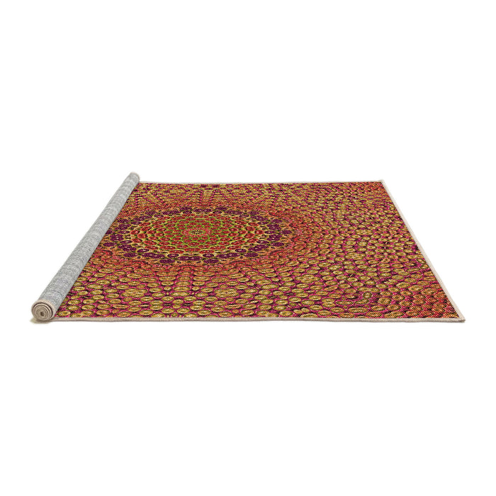 Sideview of Machine Washable Transitional Orange Rug, wshpat3706org
