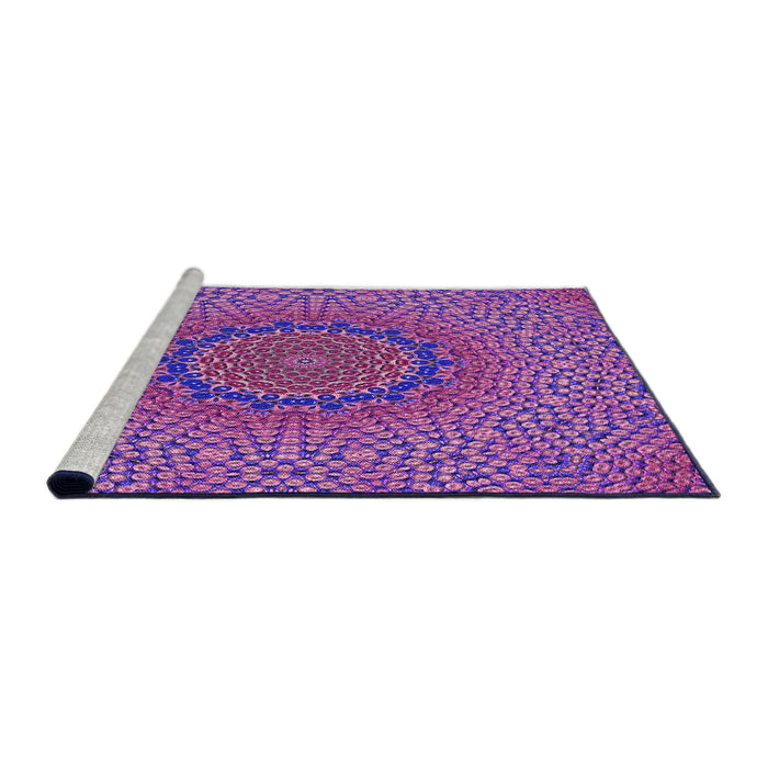 Sideview of Machine Washable Transitional Orchid Purple Rug, wshpat3706pur