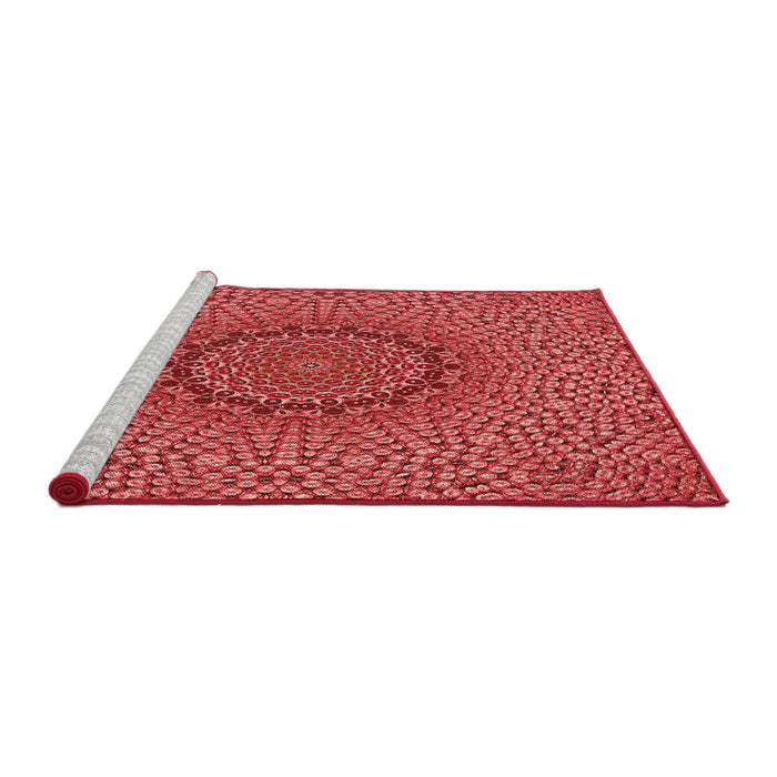 Sideview of Machine Washable Transitional Red Rug, wshpat3706rd