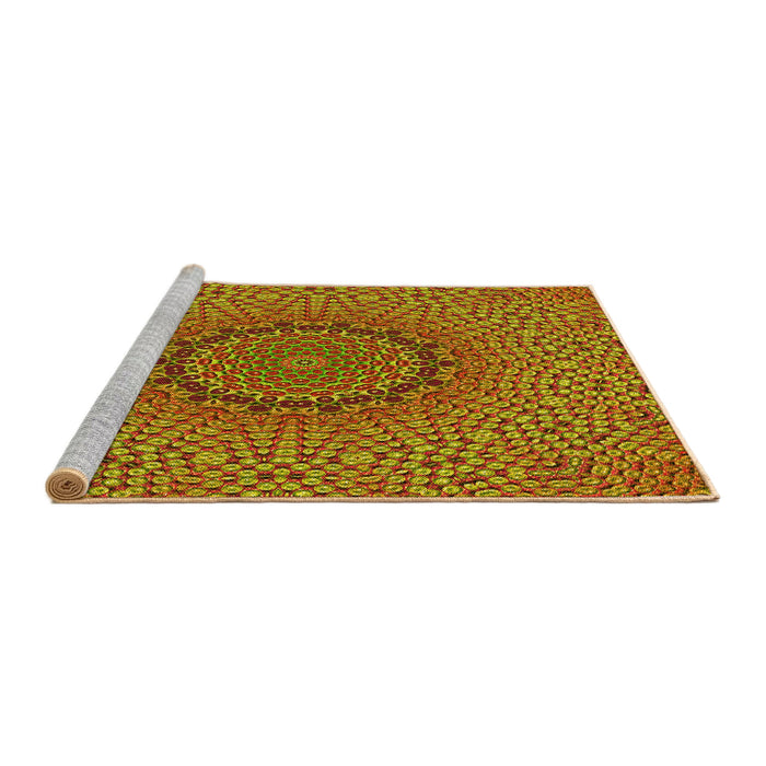 Sideview of Machine Washable Transitional Brown Rug, wshpat3706yw