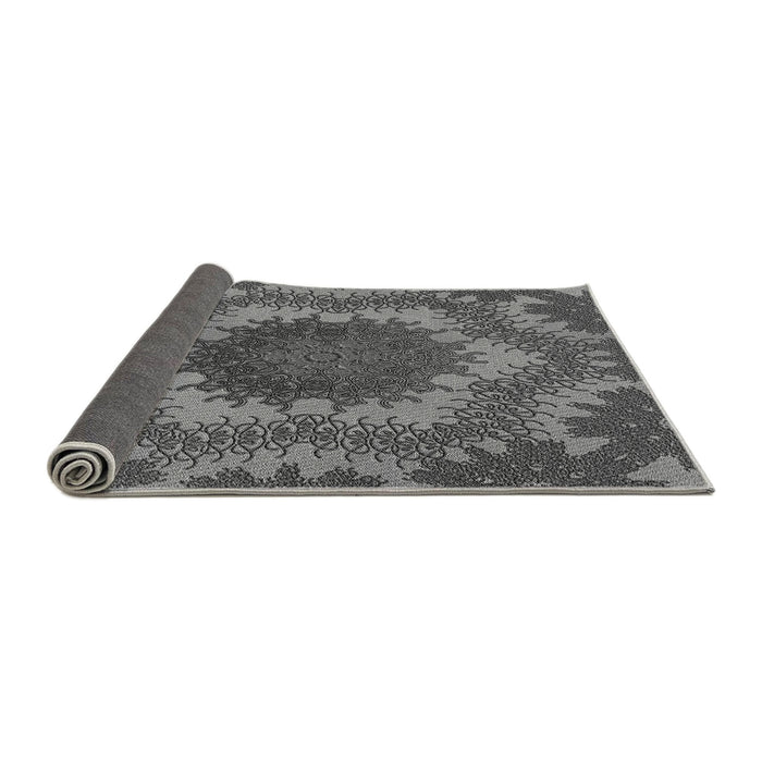 Thickness of Patterned Gunmetal Gray Rug, pat3707gry