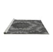 Sideview of Machine Washable Transitional Gunmetal Gray Rug, wshpat3707gry