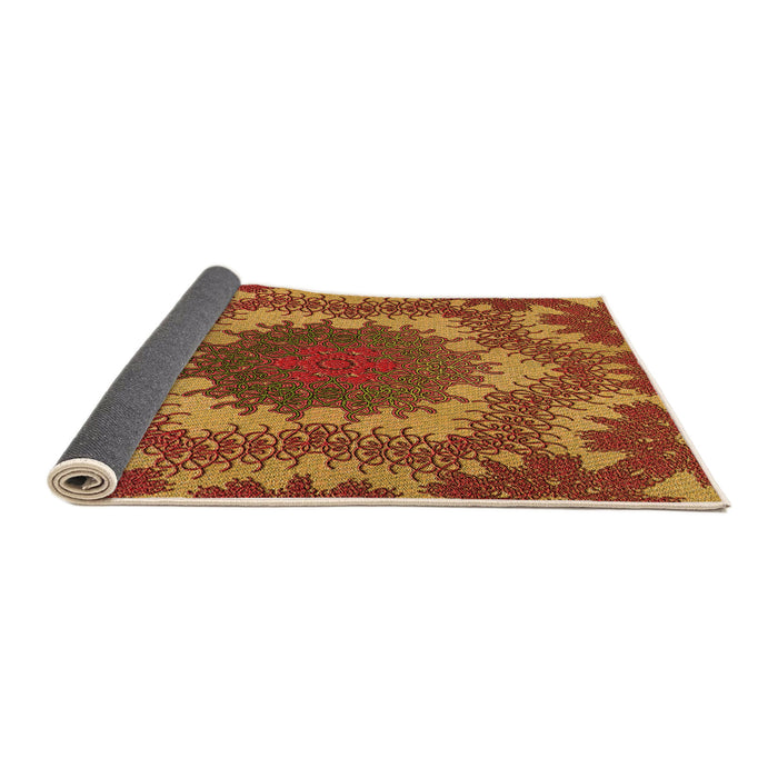 Thickness of Patterned Tomato Red Rug, pat3707org