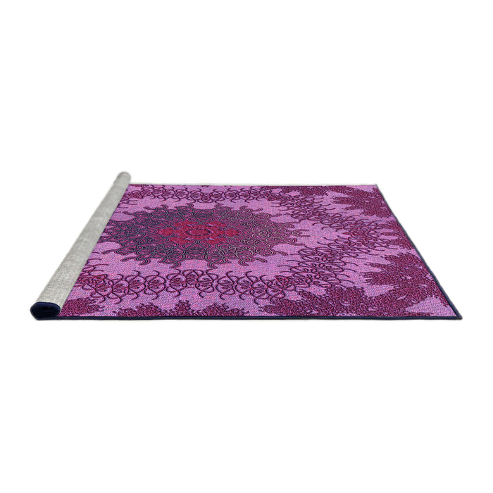 Sideview of Machine Washable Transitional Medium Violet Red Pink Rug, wshpat3707pur