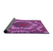 Thickness of Patterned Medium Violet Red Pink Rug, pat3707pur