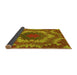 Thickness of Patterned Orange Gold Rug, pat3707yw