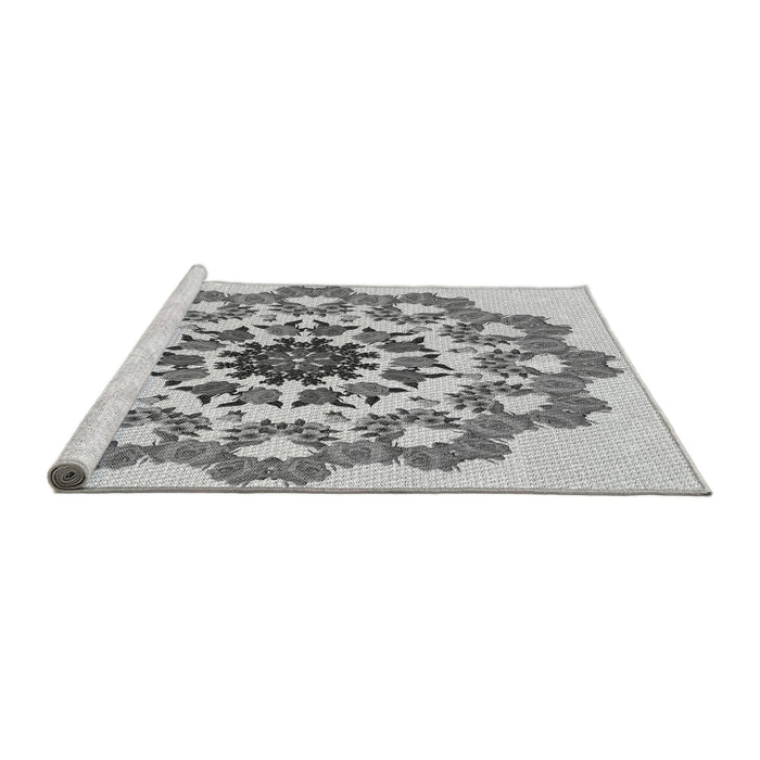 Sideview of Machine Washable Transitional Silver Gray Rug, wshpat3708gry
