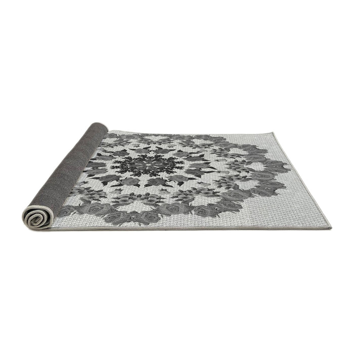 Thickness of Patterned Silver Gray Rug, pat3708gry