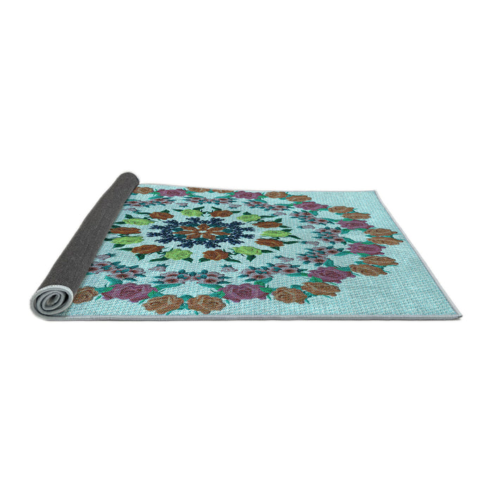 Thickness of Patterned Blue Rug, pat3708lblu