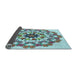 Thickness of Patterned Blue Rug, pat3708lblu