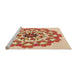 Sideview of Machine Washable Transitional Khaki Gold Rug, wshpat3708org