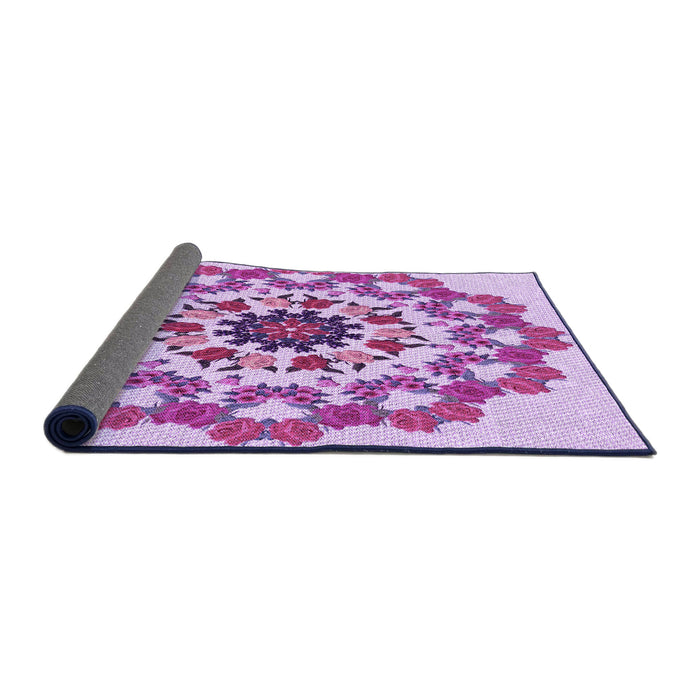 Thickness of Patterned Orchid Purple Rug, pat3708pur