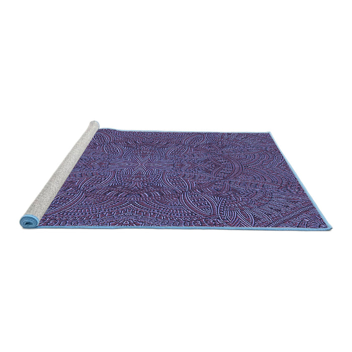 Sideview of Machine Washable Transitional Dark Purple Rug, wshpat3709blu