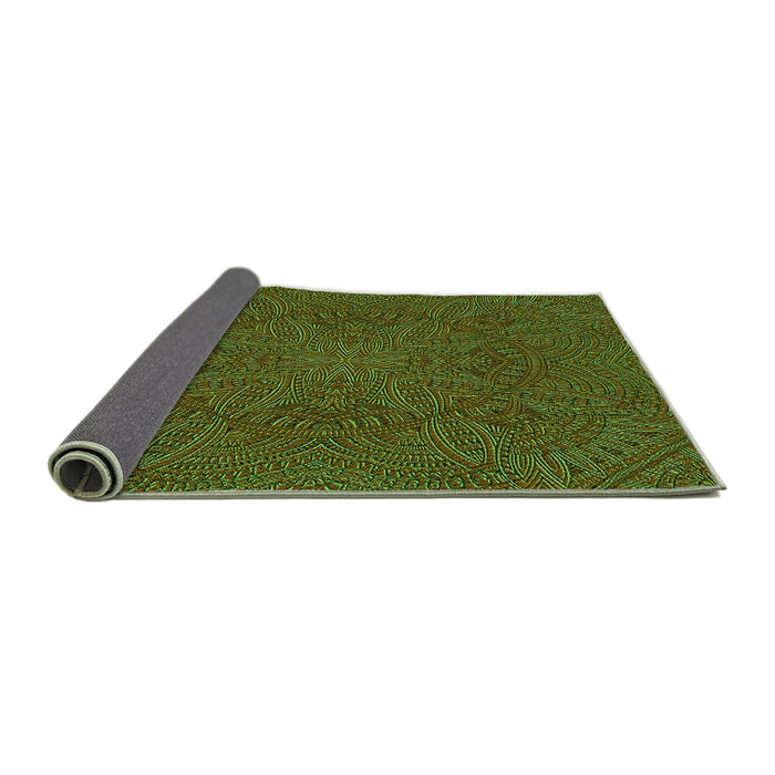 Thickness of Patterned Green Rug, pat3709grn