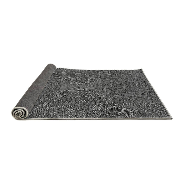Thickness of Patterned Gunmetal Gray Rug, pat3709gry