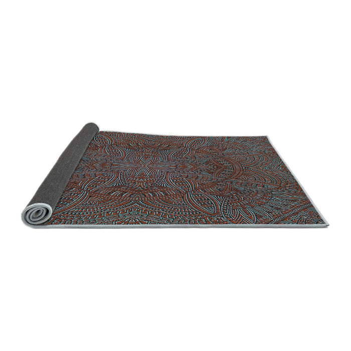 Thickness of Patterned Slate Gray Rug, pat3709lblu
