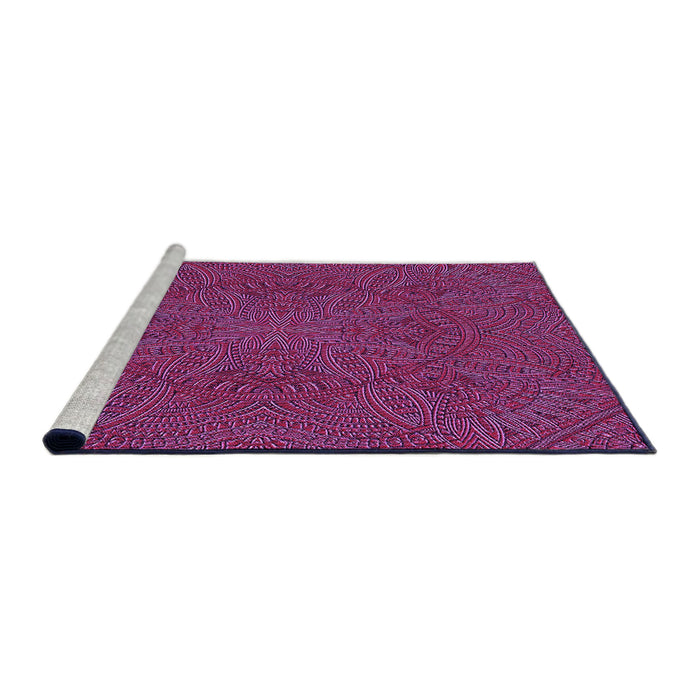 Sideview of Machine Washable Transitional Orchid Purple Rug, wshpat3709pur