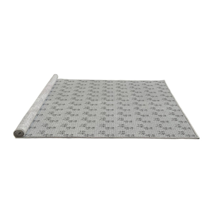 Sideview of Machine Washable Transitional Gunmetal Gray Rug, wshpat371gry