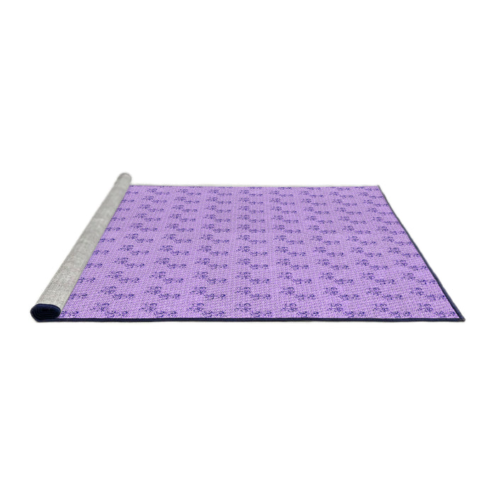 Sideview of Machine Washable Transitional Purple Rug, wshpat371pur