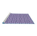 Sideview of Machine Washable Transitional Deep Periwinkle Purple Rug, wshpat3710blu