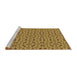 Sideview of Machine Washable Transitional Saddle Brown Rug, wshpat3710brn