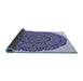 Thickness of Patterned Deep Periwinkle Purple Rug, pat3711blu