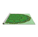 Sideview of Machine Washable Transitional Jade Green Rug, wshpat3711grn