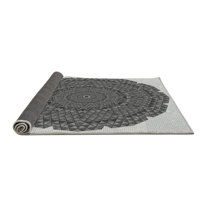 Thickness of Patterned Silver Gray Rug, pat3711gry