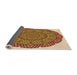 Thickness of Patterned Mahogany Brown Rug, pat3711org