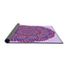 Thickness of Patterned Bright Lilac Purple Rug, pat3711pur