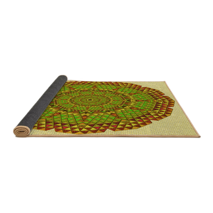 Thickness of Patterned Bold Yellow Rug, pat3711yw