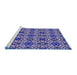 Sideview of Machine Washable Transitional Denim Dark Blue Rug, wshpat3712blu