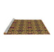 Sideview of Machine Washable Transitional Orange Gold Rug, wshpat3712brn