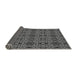 Thickness of Patterned Dark Gray Black Rug, pat3712gry