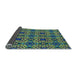 Thickness of Patterned Green Rug, pat3712lblu