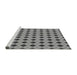 Sideview of Machine Washable Transitional Grey Gray Rug, wshpat3713gry