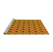 Sideview of Machine Washable Transitional Yellow Rug, wshpat3713yw